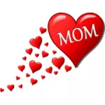 Corazones para la ilustración del vector de mamá