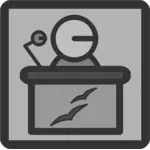 Image vectorielle de l'icône de type fichier de présentation PC grise